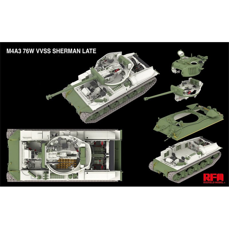 Rye Field Models M4A3 Sherman 76W VVSS Late Interior (1/35) RM5135