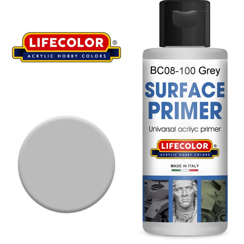 LifeColor Acrylic Grey Primer (100ml) BC08 LifeColor Acrylic Grey Primer (100ml) BC08