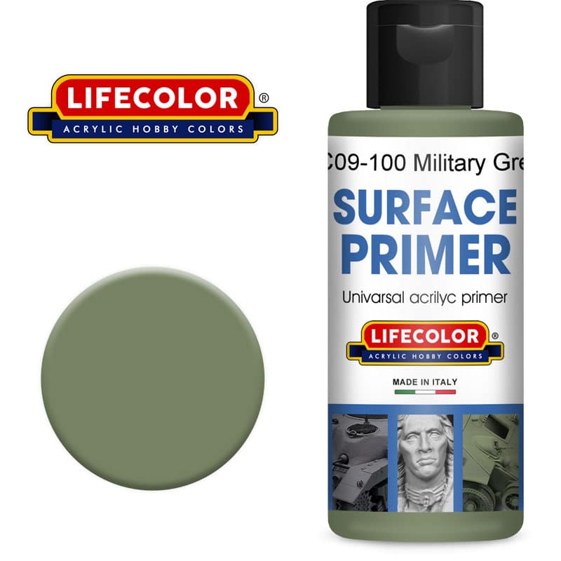 LifeColor Acrylic Military Green Primer (100ml) BC09 LifeColor Acrylic Military Green Primer (100ml) BC09