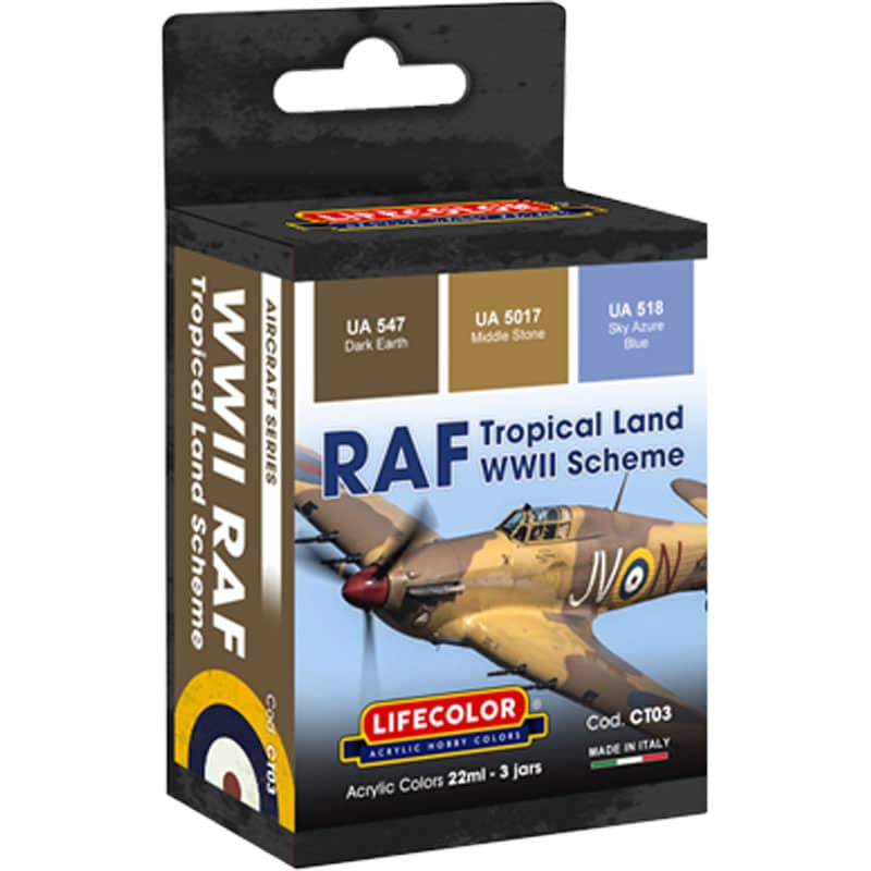 LifeColor RAF Tropical Land WWII Camouflage Set CT03 LifeColor RAF Tropical Land WWII Camouflage Set CT03