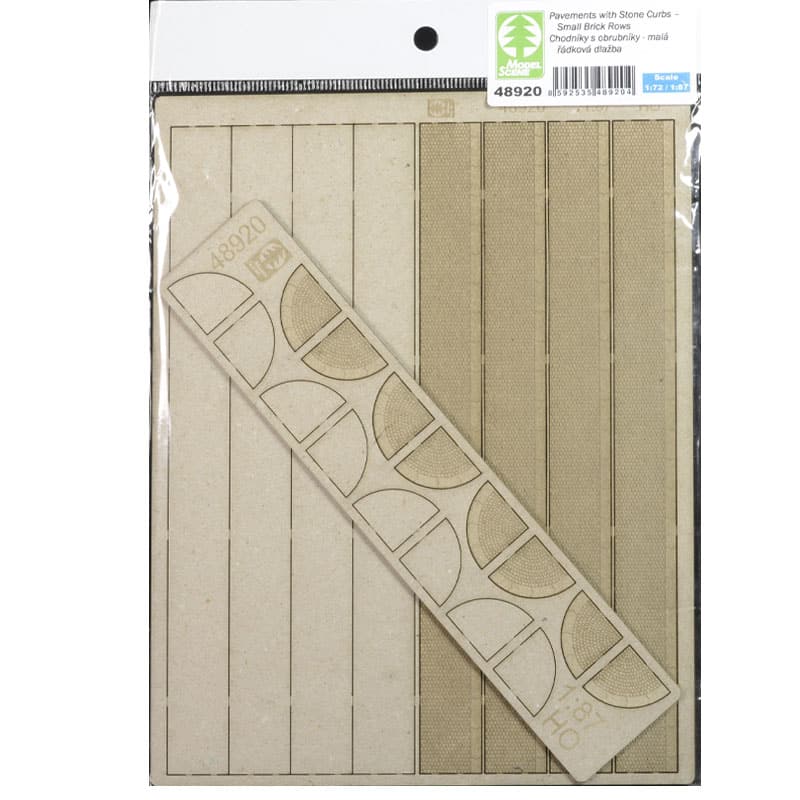 Model Scene Pavements with Stone Curbs - Small Brick Rows (HO) 48920 Model Scene Pavements with Stone Curbs - Small Brick Rows (HO) 48920