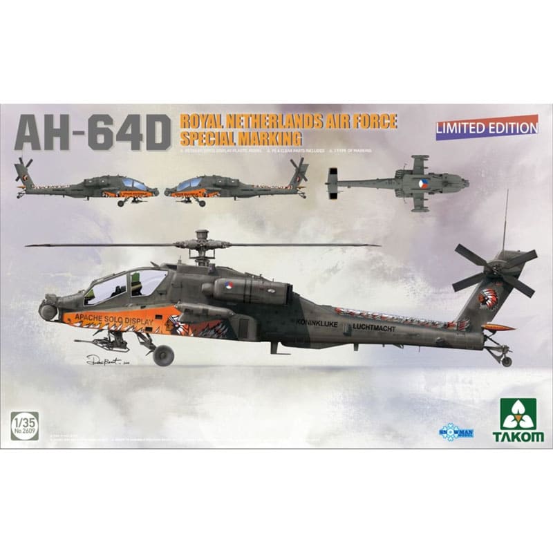 Takom Royal Netherlands AH-64D Apache Longbow Helicopter (1/35) 02609 Takom Royal Netherlands AH-64D Apache Longbow Helicopter (1/35) 02609