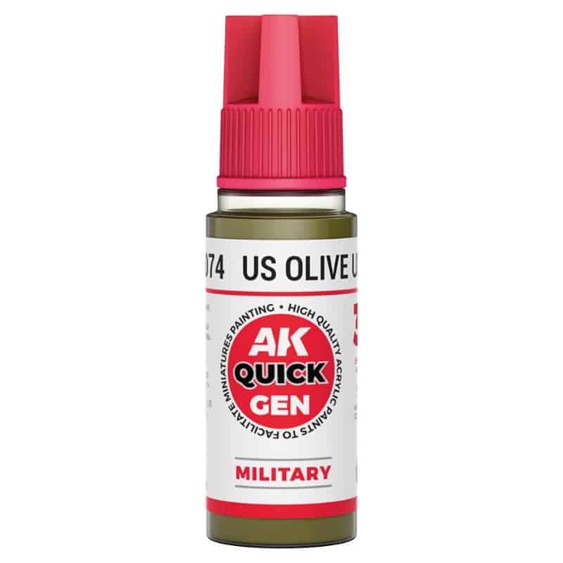AK Interactive Quick Gen Paint - Us Olive Uniform (18ml) AK17074 AK Interactive Quick Gen Paint - Us Olive Uniform (18ml) AK17074
