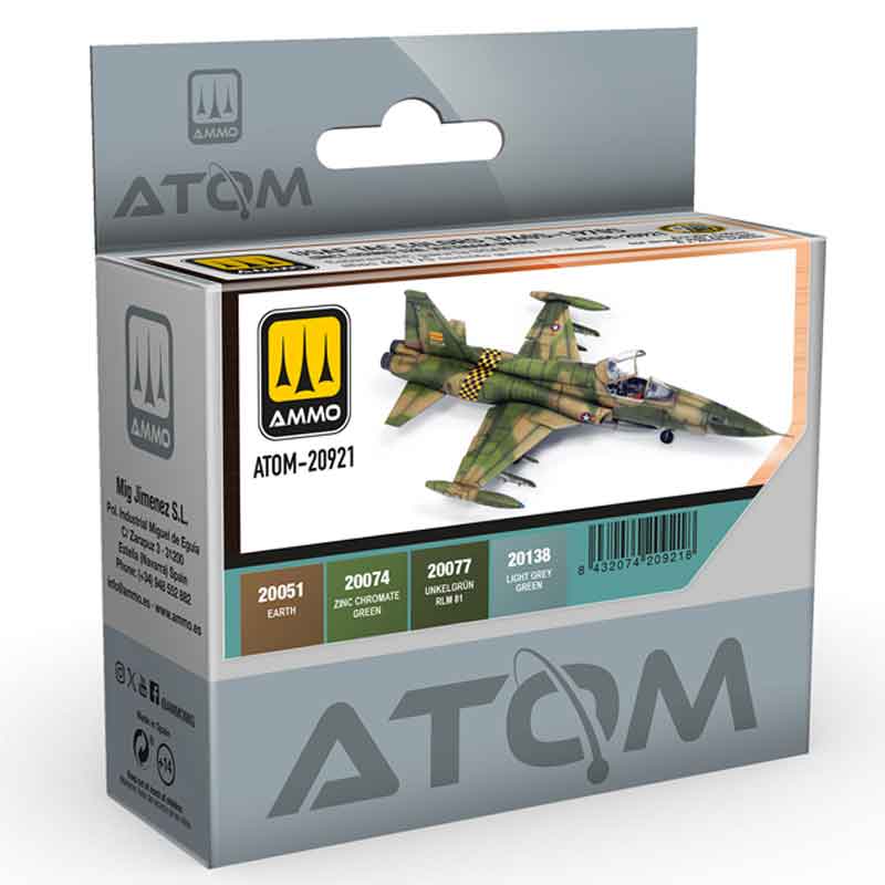 Ammo ATOM 60s-70s USAF TAC Colors Paint Set ATOM-20921 Ammo ATOM 60s-70s USAF TAC Colors Paint Set ATOM-20921