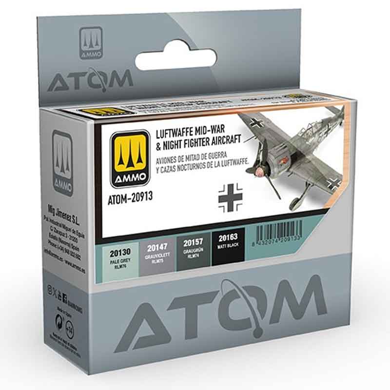 Ammo ATOM Luftwaffe Mid-War & Night Fighter Aircraft Set ATOM-20913 Ammo ATOM Luftwaffe Mid-War & Night Fighter Aircraft Set ATOM-20913