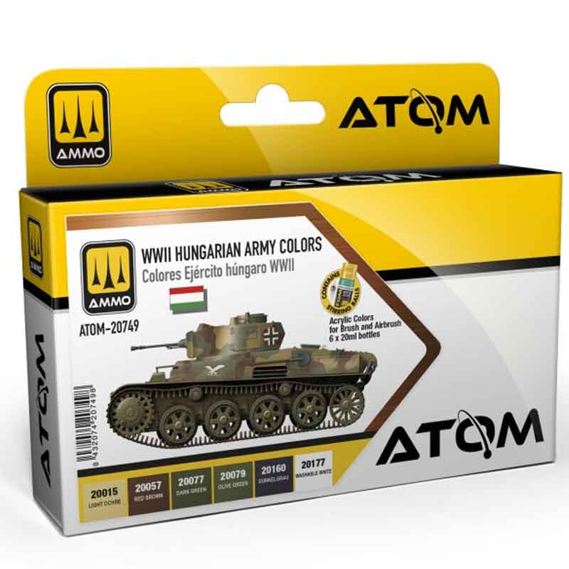 Ammo ATOM WWII Hungarian Army Colours Set ATOM-20749 Ammo ATOM WWII Hungarian Army Colours Set ATOM-20749