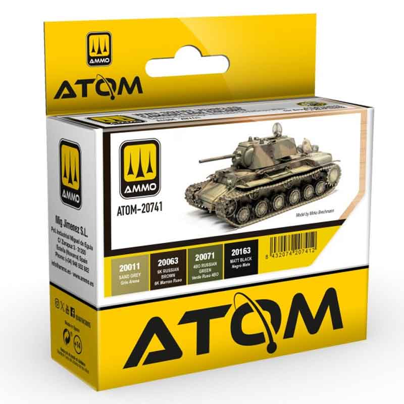 Ammo ATOM WWII Soviet Vehicles Camouflage Colours Set ATOM-20741 Ammo ATOM WWII Soviet Vehicles Camouflage Colours Set ATOM-20741
