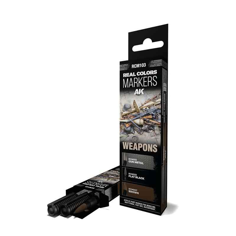 AK Interactive Real Colors Markers - Weapons - Set 3 RCM103 AK Interactive Real Colors Markers - Weapons - Set 3 RCM103