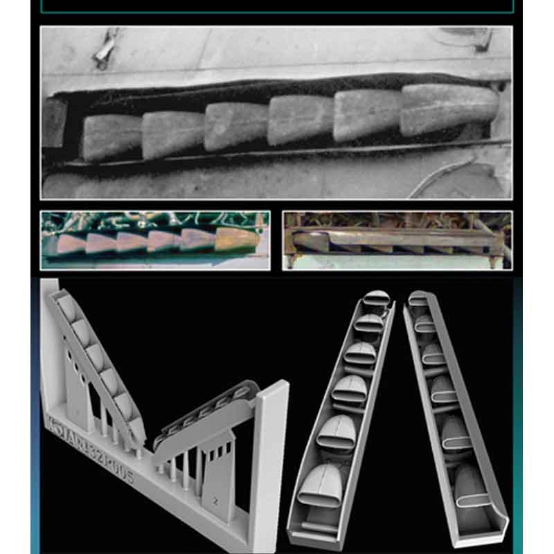 Kotare Messerschmitt Bf-109K-4 Exhaust & Shields (1/32) K32P005 Kotare Messerschmitt Bf-109K-4 Exhaust & Shields (1/32) K32P005