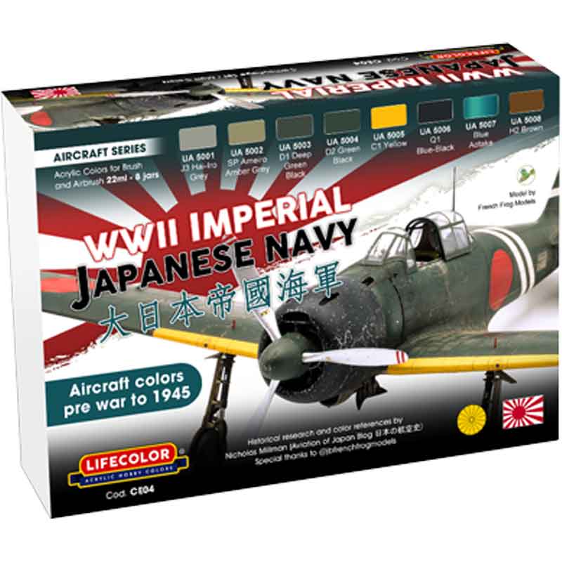 LifeColor WWII Japanese Navy Aircraft Paint Set LC-CE04 LifeColor WWII Japanese Navy Aircraft Paint Set LC-CE04