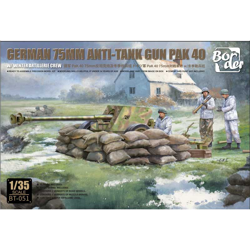 Border Model PaK40 Anti-Tank Gun & Winter Crew (1/35) BT-051 Border Model PaK40 Anti-Tank Gun & Winter Crew (1/35) BT-051