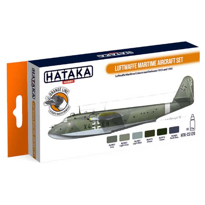 Hataka Luftwaffe Maritime Aircraft Paint Set Orange Line HTK-CS120 Hataka Luftwaffe Maritime Aircraft Paint Set Orange Line HTK-CS120