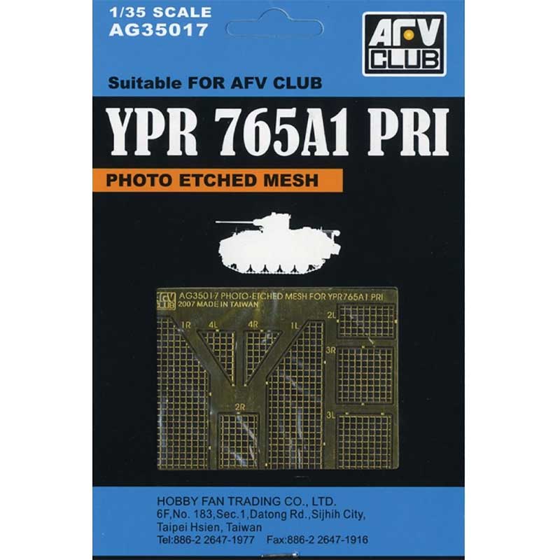 AFV Club Photo-etch Mesh For YPR765A1 PRI (1/35) AG35017 AFV Club Photo-etch Mesh For YPR765A1 PRI (1/35) AG35017