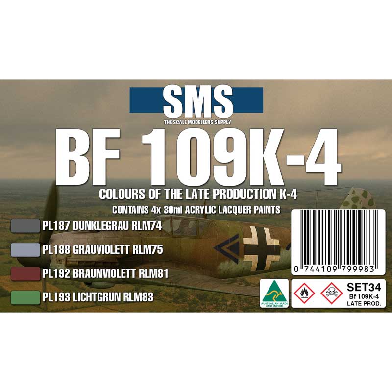 SMS Bf 109K-4 Late Production Colour Set (4x30ml) SET34 SMS Bf 109K-4 Late Production Colour Set (4x30ml) SET34