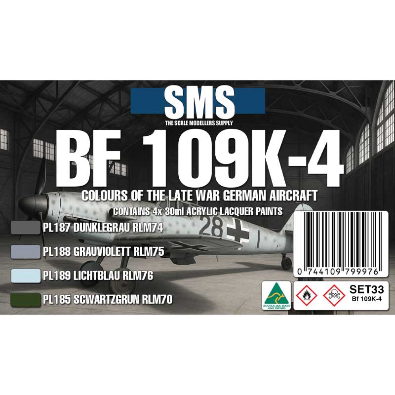 SMS Bf 109K-4 Colour Set (4x30ml) SET33 SMS Bf 109K-4 Colour Set (4x30ml) SET33