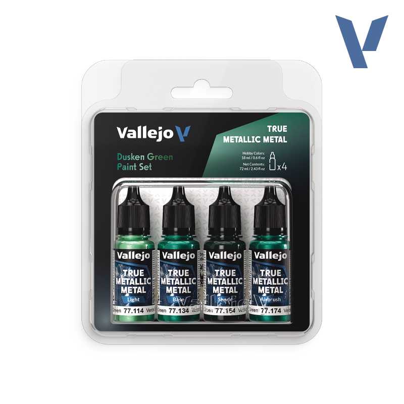 Vallejo True Metallic Metal Dusken Green Paint Set 77.257