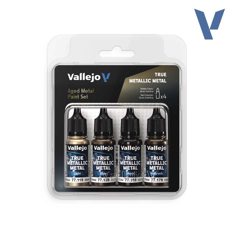 Vallejo True Metallic Metal Aged Metal Paint Set 77.258