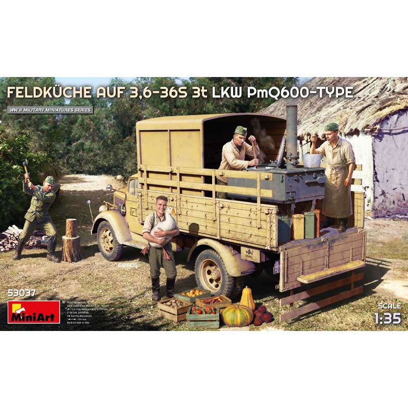 Miniart Feldkuche Auf 3.6-36s 3t LKW PmQ600-Type (1/35) 53037 Miniart Feldkuche Auf 3.6-36s 3t LKW PmQ600-Type (1/35) 53037