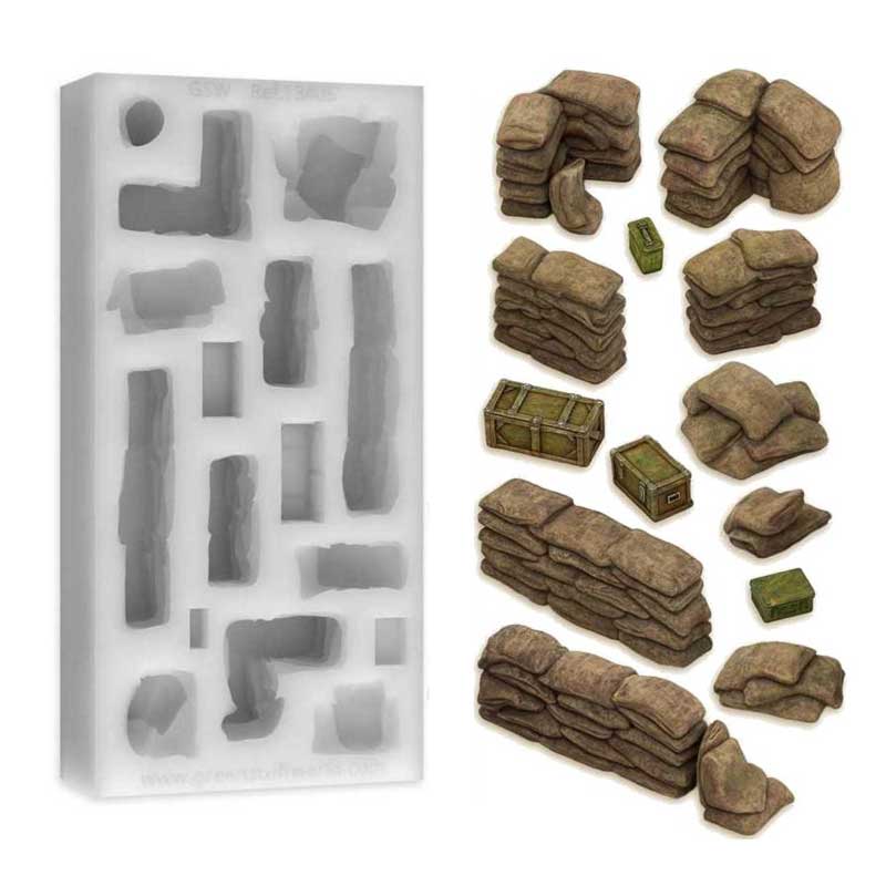 GreenStuffWorld Silicone Mould Sandbags 13405 GreenStuffWorld Silicone Mould Sandbags 13405