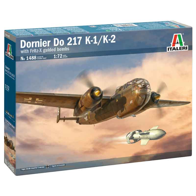 Italeri Dornier Do 217 K-1/K-2 with Fritz X Guided Bombs (1/72) 1488 *Damaged Box*