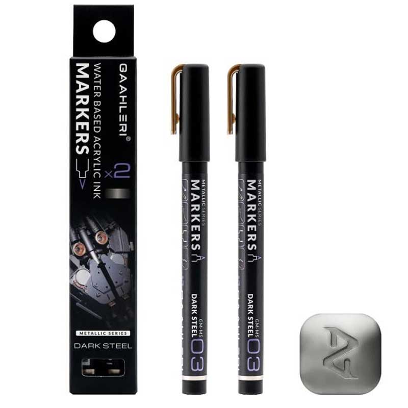 Gaahleri Metallic Markers Dark Steel (2pcs) GM-MS03 Gaahleri Metallic Markers Dark Steel (2pcs) GM-MS03