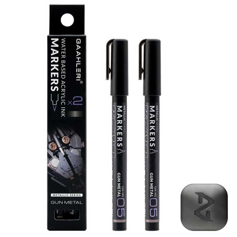 Gaahleri Metallic Markers Gun Metal (2pcs) GM-MS05 Gaahleri Metallic Markers Gun Metal (2pcs) GM-MS05