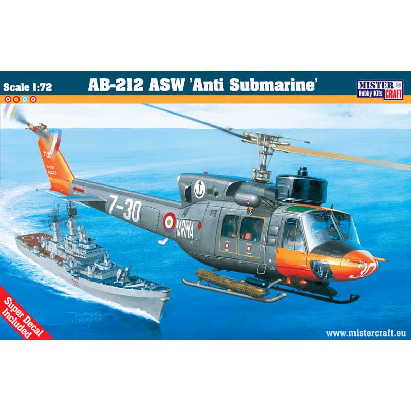 MisterCraft AB-212 ASW Anti Submarine Helicopter (1/72) D-57 MisterCraft AB-212 ASW Anti Submarine Helicopter (1/72) D-57
