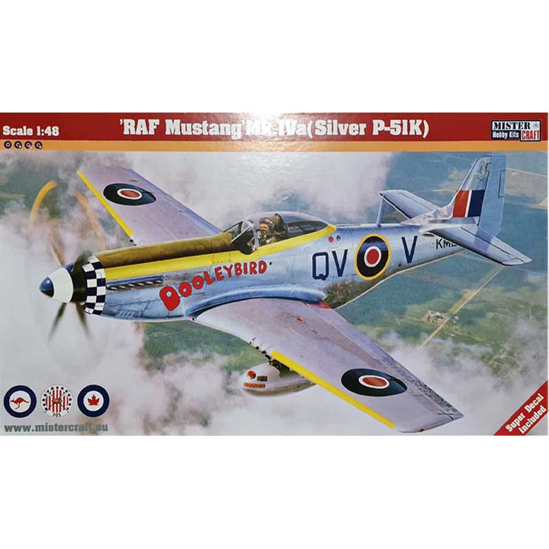 MisterCraft RAF P-51 Mustang Mk IVa Silver P-51K (1/48) F-274 MisterCraft RAF P-51 Mustang Mk IVa Silver P-51K (1/48) F-274