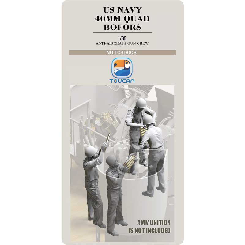 Toucan Models U.S. Navy Bofors Gun Crew Set 3 (1/35) TC3D003