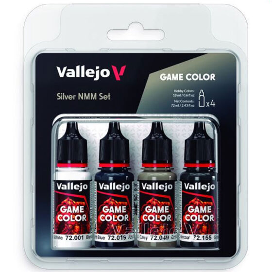 Vallejo Game Color Silver NMM Set (4x) 72.394 Vallejo Game Color Silver NMM Set (4x) 72.394