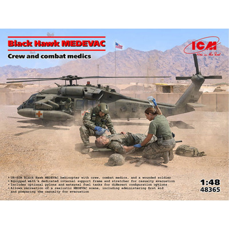 ICM UH-60A Black Hawk Medevac With Flight Medics (1/48) 48365 ICM UH-60A Black Hawk Medevac With Flight Medics (1/48) 48365