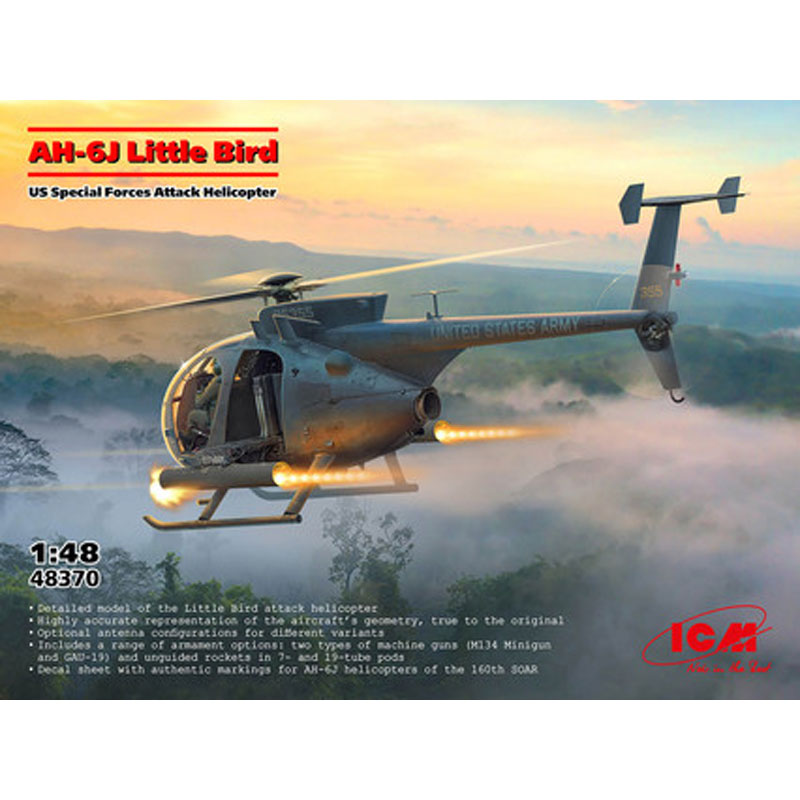 ICM AH-6J Little Bird US Special Forces Attack Helicopter (1/48) 48370 ICM AH-6J Little Bird US Special Forces Attack Helicopter (1/48) 48370