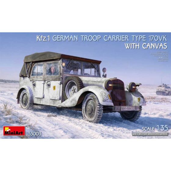 MiniArt Kfz.1 German Troop Carrier 170Vk W/Canvas (1/35) 53003 MiniArt Kfz.1 German Troop Carrier 170Vk W/Canvas (1/35) 53003