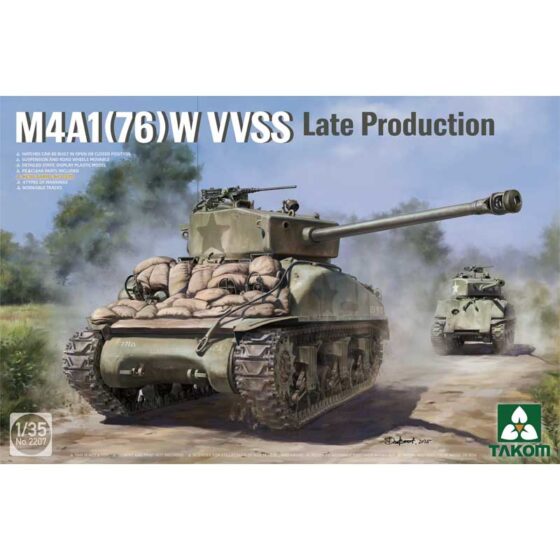 Takom US Army M4A1(76W) VVSS Sherman Late Production (1/35) 02207 Takom US Army M4A1(76W) VVSS Sherman Late Production (1/35) 02207