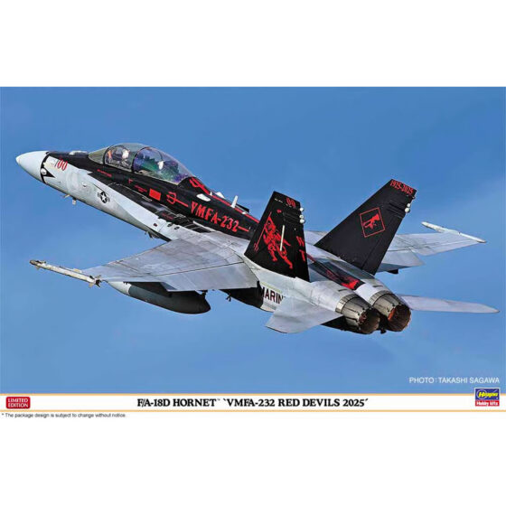 Hasegawa F/A-18D Hornet VMFA-232 Red Devils 2025 (1/48) HALE07562 Hasegawa F/A-18D Hornet VMFA-232 Red Devils 2025 (1/48) HALE07562