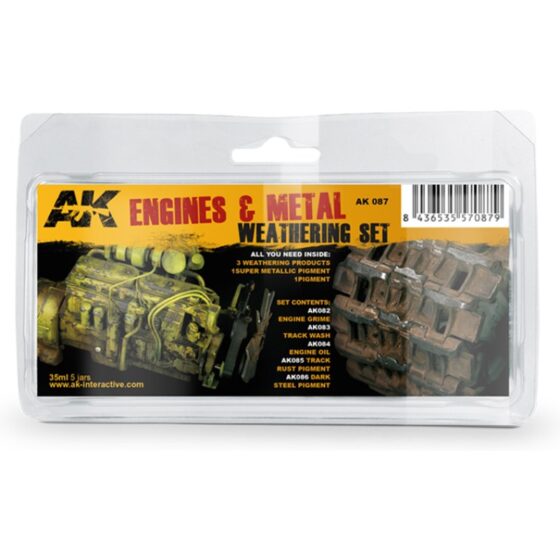 AK Interactive Engines and Metal Weathering Set AK087 AK Interactive Engines and Metal Weathering Set AK087