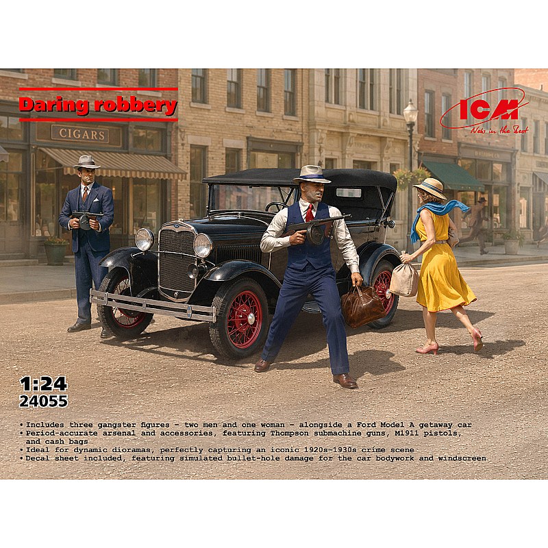 ICM Daring Robbery Ford Model A & Gangsters (1/24) 24055
