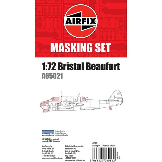 Airfix Bristol Beaufort Masking Set (1/72) A65021 Airfix Bristol Beaufort Masking Set (1/72) A65021