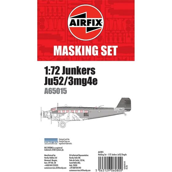 Airfix Junkers Ju52/3mg4e Masking Set (1/72) A65015 Airfix Junkers Ju52/3mg4e Masking Set (1/72) A65015