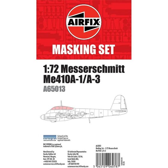Airfix Messerschmitt Me410 Masking Set (1/72) A65013 Airfix Messerschmitt Me410 Masking Set (1/72) A65013