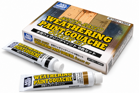 Mr Hobby Water-based Weathering Paint Gouache 6 Colour Set WTS-01 Mr Hobby Water-based Weathering Paint Gouache 6 Colour Set WTS-01
