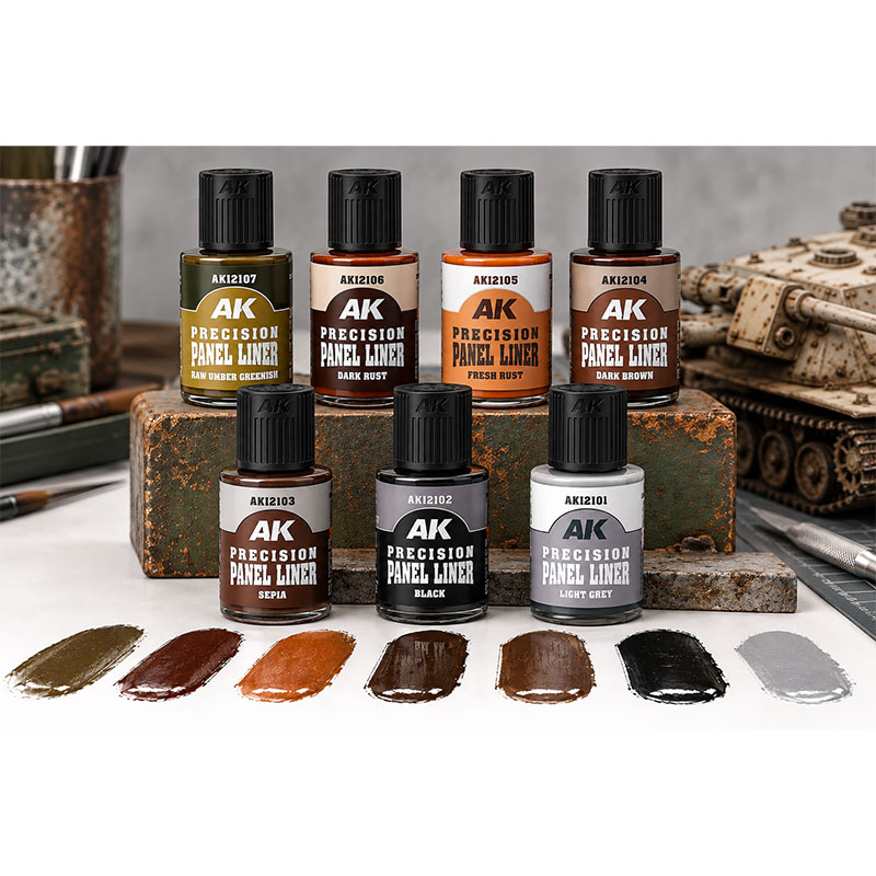 Complete Colour Bundle AK Interactive Precision Paneliner