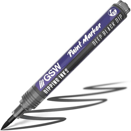GreenStuffWorld Dipping Ink Marker - DEEP BLACK DIP 8435646541723ES
