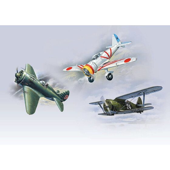 ICM Air Battle Over Khalkhin-Gol’ I-16 Type 18 / I-153 Chaika / Ki-27a (Set of 3 Aircraft) 1/72 DS7208 additional image 3