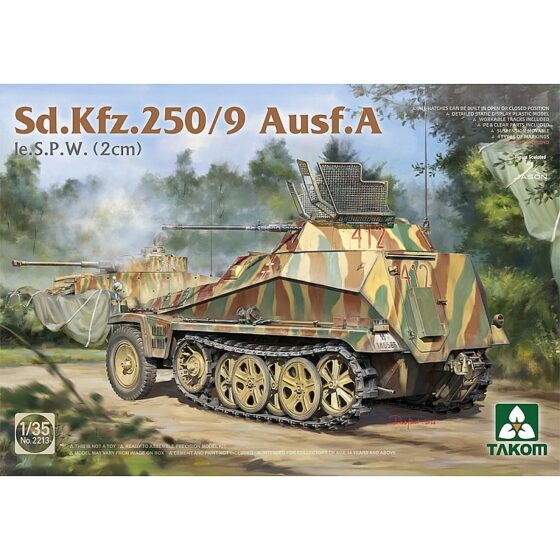 Takom German Army SdKfz 250/9 Ausf A le SPW (2 cm) Half-Track 1/35 02213