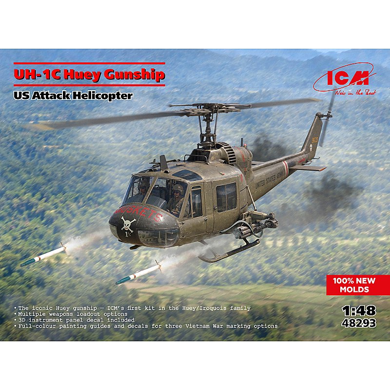 ICM UH-1C Huey Gunship U.S. Attack Helicopter 1/48 48293